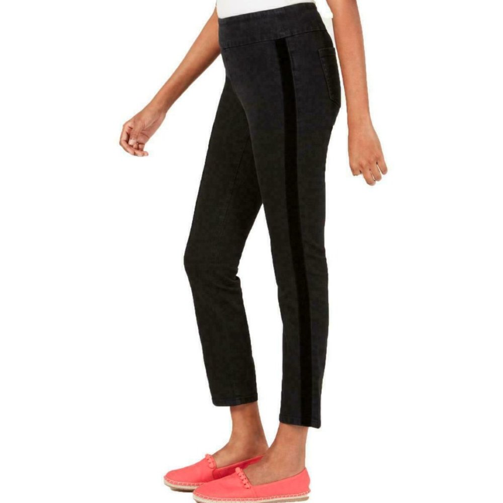 NWT Womens Size 6 or Petite 10P Charter Club Black Pull-On Tummy-Control Jeans